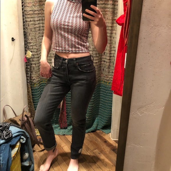 Levi’s 501 Skinny Jeans Black Denim W26 L28 - Picture 4 of 10